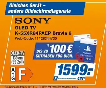 Expert Sony oled tv k-55xr84paep bravia 8 Angebot