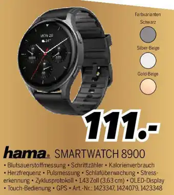 MEDIMAX hama SMARTWATCH 8900 Angebot