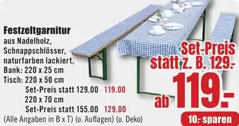 B1 Discount Baumarkt Festzeltgarnitur Angebot