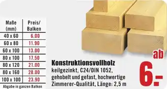 B1 Discount Baumarkt Konstruktionsvollholz Angebot