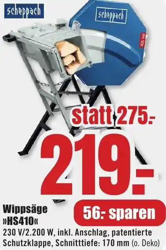 B1 Discount Baumarkt Scheppach Wippsäge HS410 Angebot