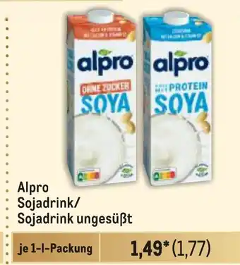 METRO Alpro Sojadrink/ Sojadrink ungesüẞt Angebot