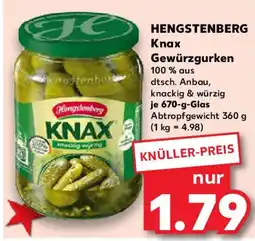 Kaufland HENGSTENBERG Knax Gewürzgurken Angebot