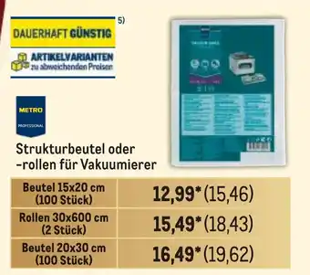 METRO METRO PROFESSIONAL Strukturbeutel oder -rollen für Vakuumierer Angebot