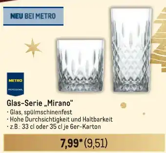 METRO METRO PROFESSIONAL Glas-Serie „Mirano" Angebot