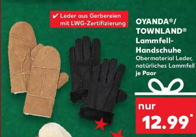 OYANDA/ TOWNLAND Lammfell- Handschuhe Angebot bei Kaufland
