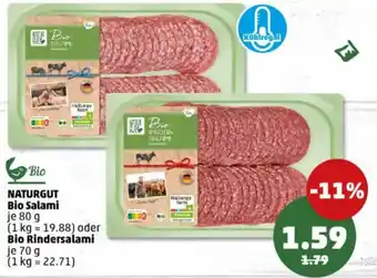 PENNY NATURGUT Bio Salami oder Bio Rindersalami Angebot