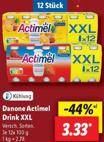 Lidl Danone Actimel Drink XXL Angebot