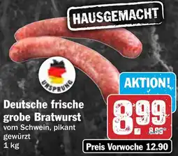 Hit Deutsche frische grobe Bratwurst Angebot