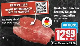 Hit Deutscher frischer Braten, Gulasch vom Jungbullen Angebot