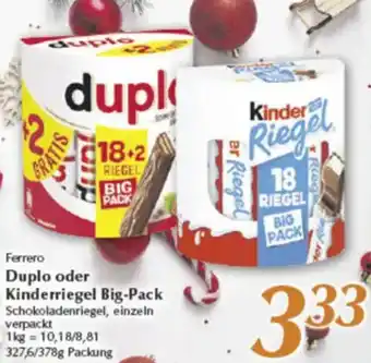 inkoop Ferrero Duplo oder Kinderriegel Big-Pack Angebot