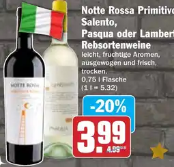 Hit Notte Rossa Primitivo Salento, Pasqua oder Lamberti Rebsortenweine Angebot