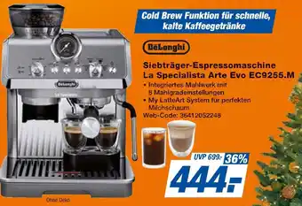 Expert Delonghi siebträger-espressomaschine la specialista arte evo ec9255.m Angebot