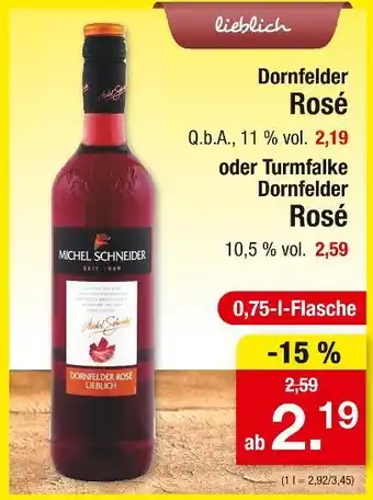 Zimmermann Michel schneider dornfelder rosé oder turmfalken dornfelder Angebot