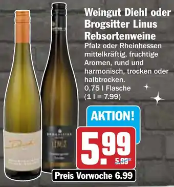 HIT Weingut Diehl oder Brogsitter Linus Rebsortenweine Angebot