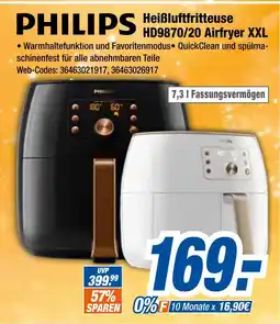 Expert Philips heißluftfritteuse hd9870/20 airfryer xxl Angebot