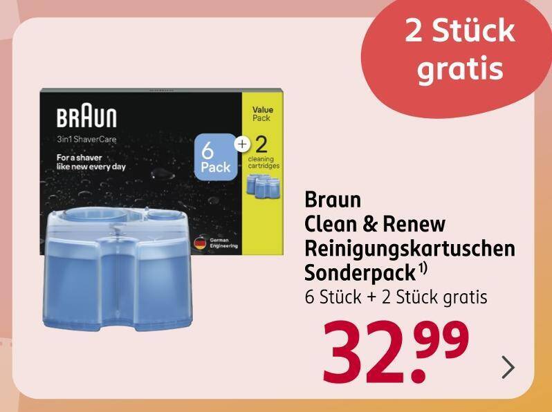 Braun clean & renew reinigungskartuschen sonderpack Angebot bei Rossmann