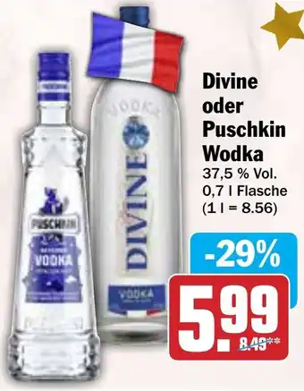 Hit Divine oder Puschkin Wodka Angebot