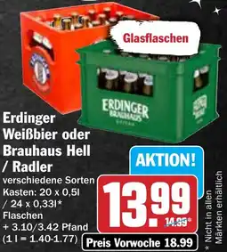 Hit Erdinger Weißbier oder Brauhaus Hell / Radler Angebot