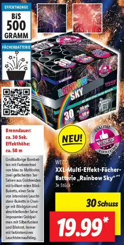 Lidl WECO XXL-Multi-Effekt-Fächer Batterie ,,Rainbow Sky" Angebot