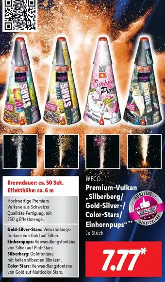 Lidl WECO Premium-Vulkan „Silberberg/ Gold-Silver/ Color-Stars/ Einhornpups" Angebot