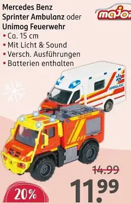 Rossmann Mercedes Benz Sprinter Ambulanz oder Unimog Feuerwehr Angebot