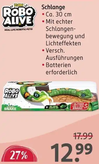 Rossmann ZURU ROBO ALIVE Schlange Angebot