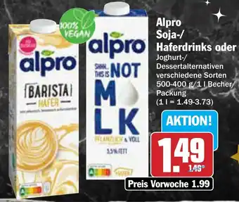 AEZ Alpro Soja-/ Haferdrinks oder Joghurt-/ Angebot