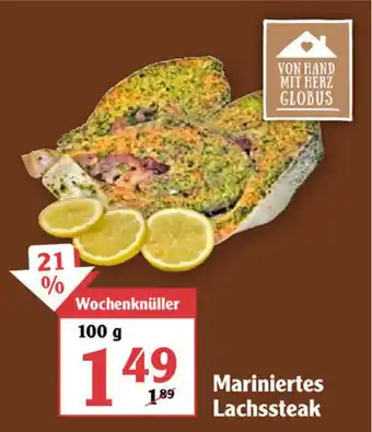 Globus Mariniertes Lachssteak 100g Angebot