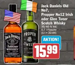 AEZ Jack Daniels Old No7, Propper No12 Irish oder Glen Tuner Scotch Whisky Angebot