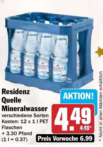 AEZ Residenz Quelle Mineralwasser Angebot