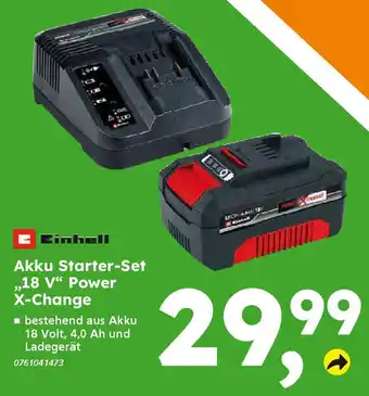 Globus Baumarkt Einhell Akku Starter-Set ,,18 V" Power X-Change Angebot