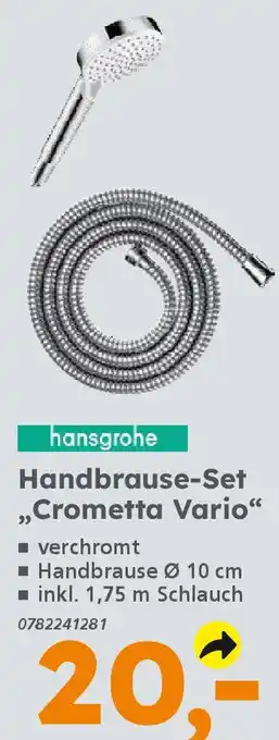 Globus Baumarkt hansgrohe Handbrause-Set ,,Crometta Vario" Angebot