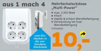 Globus Baumarkt Mehrfachsteckdose ,,Multi-Power" Angebot