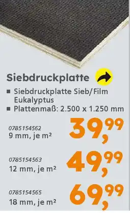 Globus Baumarkt Siebdruckplatte Angebot