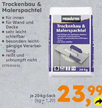 Globus Baumarkt PRIMASTER Trockenbau & Malerspachtel Angebot