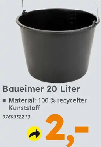 Globus Baumarkt Baueimer 20 Liter Angebot