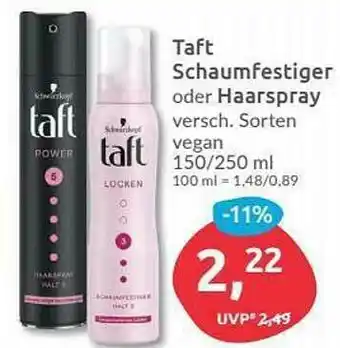 Budni Taft Schaumfestiger Oder Haarspray Angebot