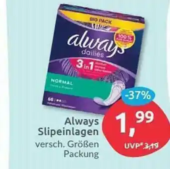 Budni Always Slipeinlagen Angebot