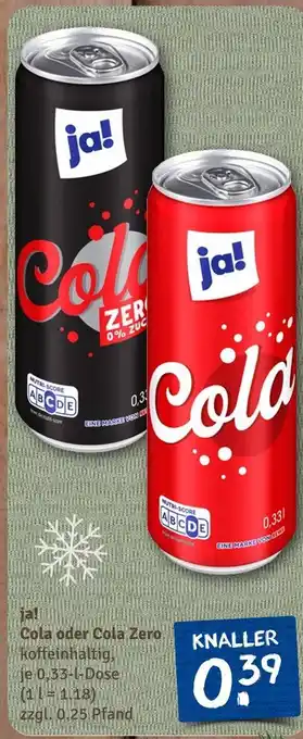 nahkauf Ja! cola oder cola zero Angebot