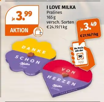 Müller Milka i love milka pralines Angebot