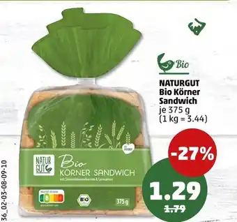 PENNY Naturgut, bio bio körner sandwich Angebot