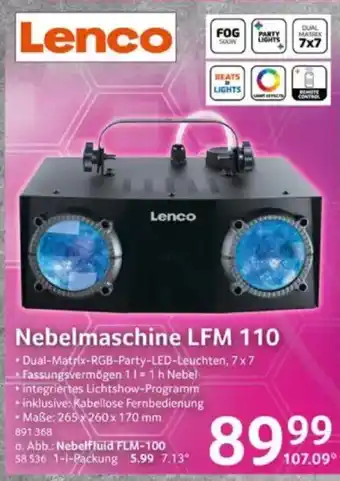 Selgros Lenco Nebelmaschine LFM 110 Angebot