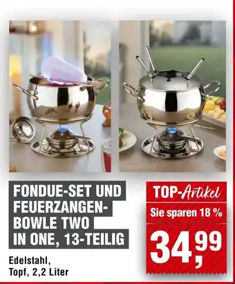 Handelshof FONDUE-SET UND FEUERZANGEN- BOWLE TWO IN ONE, 13-TEILIG Angebot