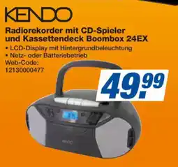 expert Techno Land KENDO Radiorekorder mit CD-Spieler und Kassettendeck Boombox 24EX Angebot