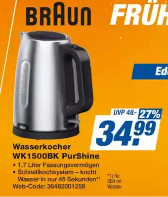 expert Techno Land BRAUN Wasserkocher WK1500BK PurShine Angebot