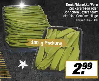 L. STROETMANN GROSSMARKT Kenia/Marokko/Peru Zuckererbsen oder Böhnchen,,extra fein" Angebot