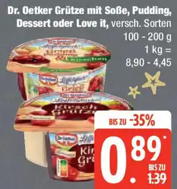 Edeka Dr. Oetker Grütze mit Soße, Pudding, Dessert oder Love it Angebot