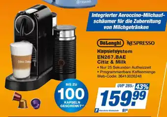 expert Techno Land DeLonghi NESPRESSO Kapselsystem EN267.BAE Citiz & Milk Angebot