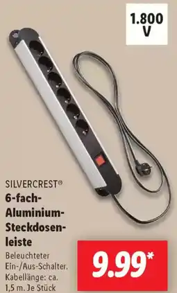 Lidl SILVERCREST 6-fach Aluminium Steckdosenleiste Angebot